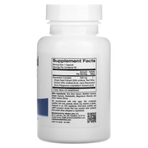 Lake Avenue Nutrition Resveratrol Complex 500 mg 60 Veggie Capsules 898220016648