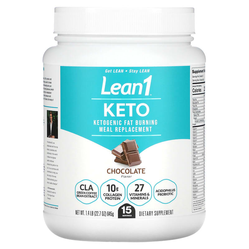 Lean1 Keto Ketogenic Fat Burning Meal Replacement Chocolate 1.4 lb (645 g) 1 Lean1 Keto Ketogenic Fat Burning Meal Replacement Chocolate 1.4 lb (645 g) 810033014567