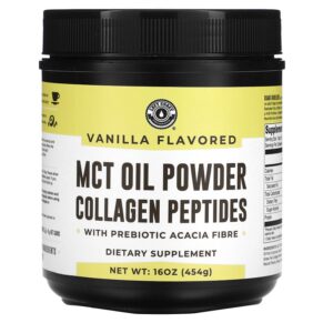Left Coast Performance MCT Oil Powder Collagen Peptides + Prebiotic Acacia Fibre Vanilla 16 oz (454 g) 644216979288