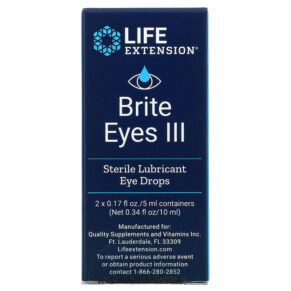 Life Extension Brite Eyes III 2 Vials 0.17 fl oz. (5 ml) 737870893509