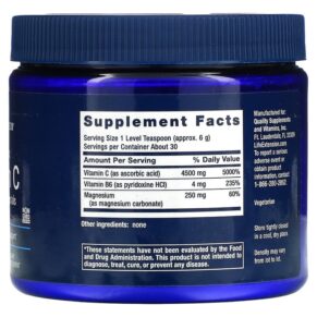 Life Extension Effervescent Vitamin C Magnesium Crystals 6.35 oz (180 g) 737870173618
