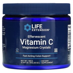 Life Extension Effervescent Vitamin C Magnesium Crystals 6.35 oz (180 g) 737870173618