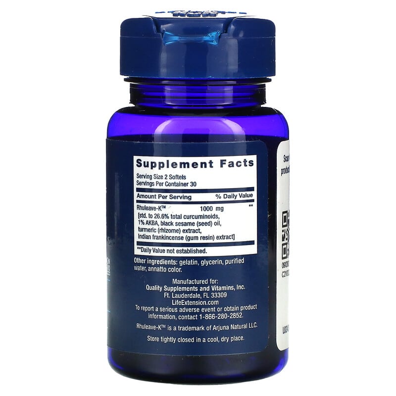 Life Extension Fast Acting Relief 60 Softgels 8 Thành phần vi chất Life Extension Fast Acting Relief 60 viên 737870243069