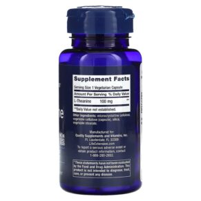 Life Extension L-Theanine 100 mg 60 Vegetarian Capsules 3 Life Extension L-Theanine 100 mg 60 Vegetarian Capsules 737870168362