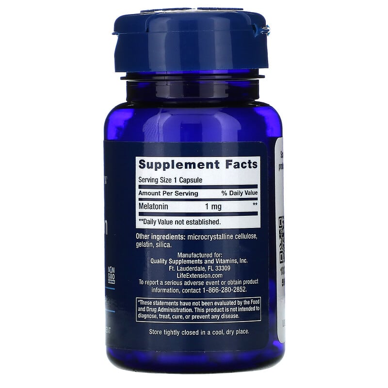 Life Extension Melatonin 1 mg 60 Capsules 8 Thành phần vi chất Life Extension Melatonin 1 mg 60 viên 737870329060