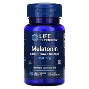 Life Extension Melatonin 6 Hour Timed Release 750 mcg 60 viên 737870178866