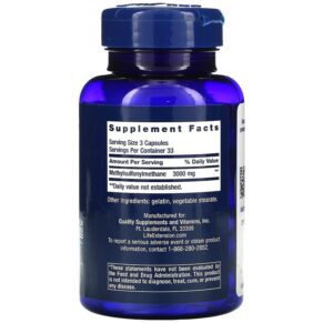 Life Extension MSM 1.000 mg 100 Capsules 3 Life Extension MSM 1.000 mg 100 Capsules 737870451105