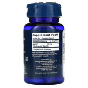Life Extension NAD+ Cell Regenerator NIAGEN Nicotinamide Riboside 100 mg 30 Vegetarian Capsules 737870190431