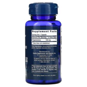 Life Extension Pregnenolone 100 mg 100 Capsules 737870700104
