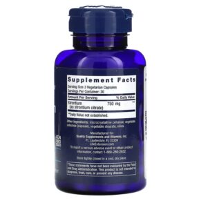 Life Extension Strontium Caps 250 mg 90 Vegetarian Capsules 737870147695