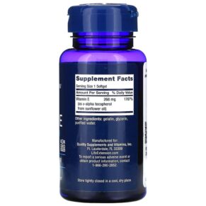Life Extension Super Vitamin E 268 mg (400 IU) 90 Softgels 737870186397
