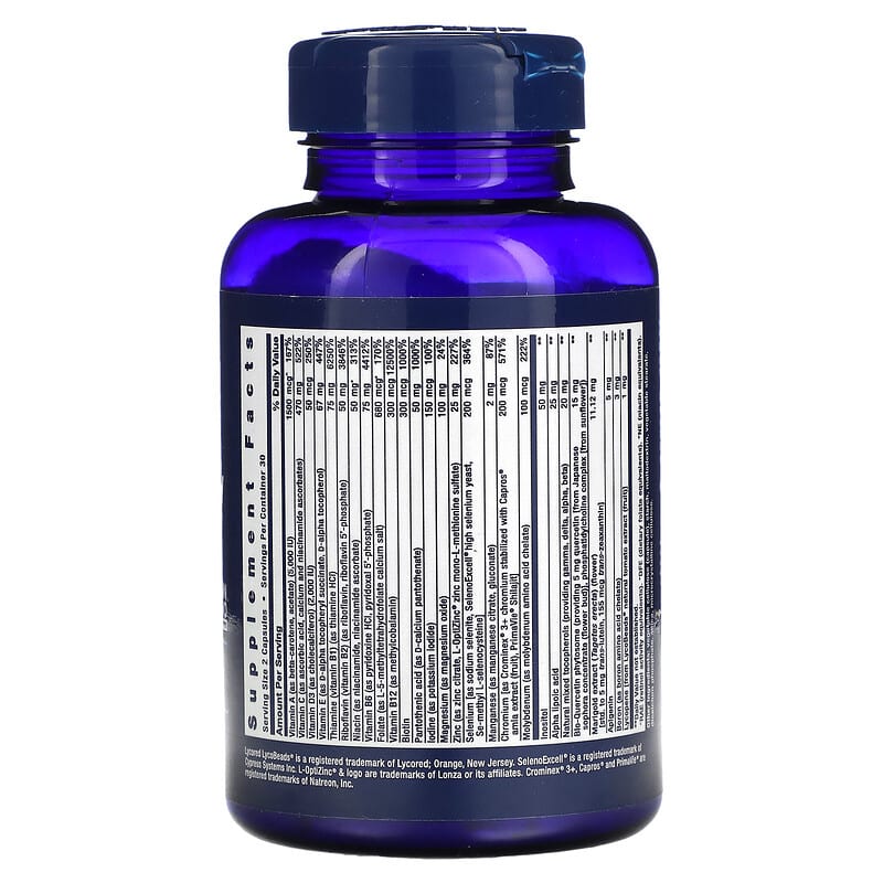 Life Extension Two-Per-Day Multivitamin 60 Capsules 8 Thành phần vi chất Life Extension Two-Per-Day Multivitamin 60 viên 737870231769