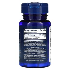 Life Extension Vegan Vitamin D3 125 mcg (5000 IU) 60 Vegan Capsules 737870242260