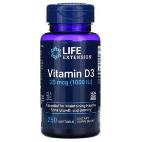 Life Extension Vitamin D3 25 mcg (1.000 IU) 250 viên 737870175124