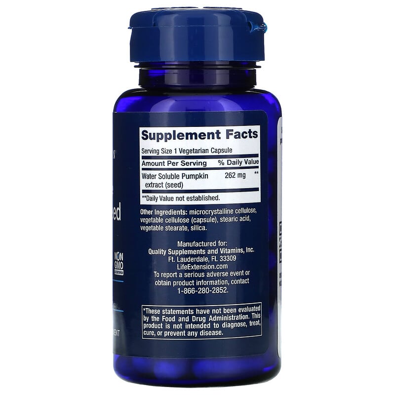 Life Extension Water-Soluble Pumpkin Seed Extract 60 Vegetarian Capsules 8 Thành phần vi chất Life Extension Water-Soluble Pumpkin Seed Extract 60 viên 737870120964