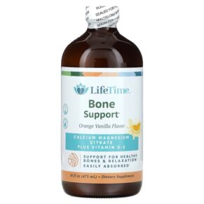 LifeTime Vitamins Bone Support Calcium Magnesium Citrate Plus Vitamin D-3 Orange Vanilla 16 fl oz (473 ml) 053232400056