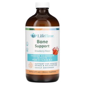 LifeTime Vitamins Bone Support Calcium Magnesium Citrate Plus Vitamin D-3 Strawberry 16 fl oz (473 ml) 053232400094