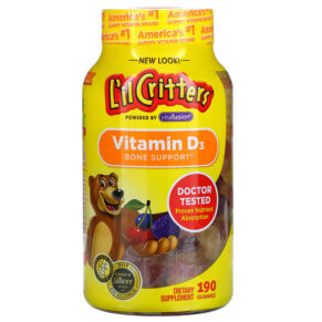 L'il Critters Vitamin D3 Bone Support Natural Fruit 190 viên 027917015873