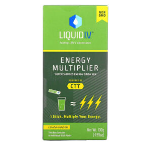 Liquid I.V. Energy Multiplier Supercharged Energy Drink Mix Lemon Ginger 10 Stick Packs 0.56 oz (16 g) 851741008790