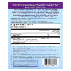 LoveBug Probiotics Baby Probiotics 6-12 Months 4 Billion CFU 30 Single Serve Stick Packs 861383000335