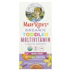 MaryRuth Organics Organic Toddler Multivitamin Liquid Drops 1-3 Years Orange Vanilla 2 fl oz (60 ml) 810104620574