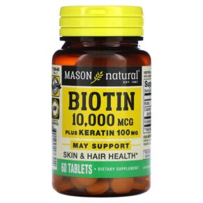 Mason Natural Biotin Plus Keratin 10.000 mcg 60 viên 311845176554