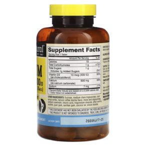 Mason Natural Chewable Calcium + D3 Coffee Mocha 600 mg 100 Chewables 311845140319