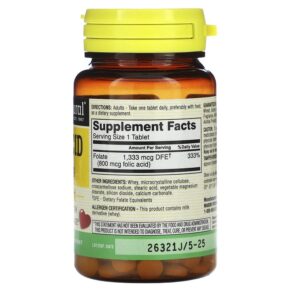Mason Natural Folic Acid 800 mcg 100 Tablets 311845067616