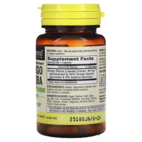 Mason Natural Ginkgo Biloba Standardized Extract 60 Capsules 311845128058