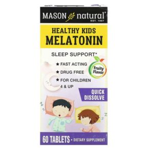 Mason Natural Healthy Kids Melatonin Ages 4 & Up Fruity 60 viên 311845185457