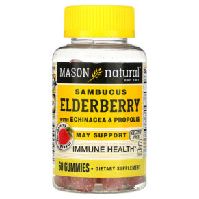 Mason Natural Sambucus Elderberry + Echinacea & Propolis Raspberry 60 viên 311845180759