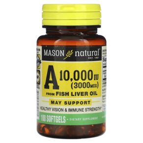 Mason Natural Vitamin A from Fish Liver Oil 3.000 mcg (10.000 IU) 100 viên 311845059215