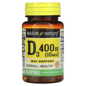 Mason Natural Vitamin D3 10 mcg (400 IU) 100 viên 311845118318