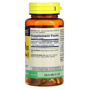 Mason Natural Vitamin E 450 mg (1.000 IU) 50 Softgels 311845050496