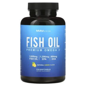 MAV Nutrition Fish Oil Premium Omega 3 Natural Lemon 120 viên 850018273053