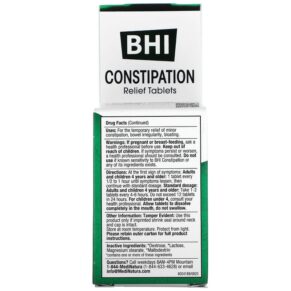 MediNatura BHI Constipation Relief 100 Tablets 787647100163