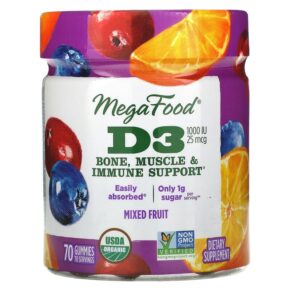 MegaFood D3 Mixed Fruit 1.000 IU (25 mcg) 70 viên 051494104125