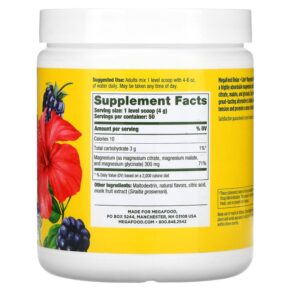 MegaFood Relax + Calm Magnesium Blackberry Hibiscus Oasis 7.05 oz (200 g) 051494601709