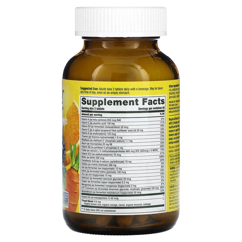 MegaFood Women's Advanced Multivitamin 120 Tablets 8 Thành phần vi chất MegaFood Women's Advanced Multivitamin 120 viên 051494103241