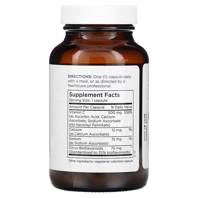 Metabolic Maintenance Buffered Vitamin C with Bioflavonoids 500 mg 90 Capsules 8 Thành phần vi chất Metabolic Maintenance Buffered Vitamin C + Bioflavonoids 500 mg 90 viên 838287002307