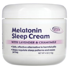 Miracle Plus Melatonin Sleep Cream + Lavender & Chamomile 4 oz (113 g) 819265006203
