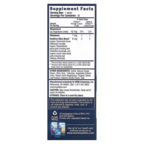 Mommy's Bliss Kids Sleep Chewable Melatonin + Magnesium Kids 3 Yrs+ Natural Grape 35 Chewable Tablets 679234071843
