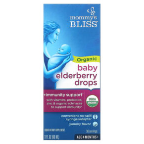 Mommy's Bliss Organic Baby Elderberry Drops Age 4 Months+ 3 fl oz (90 ml) 679234051425