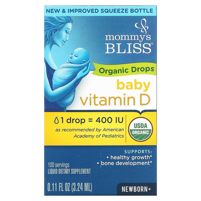 Mommy's Bliss Vitamin D Organic Drops Newborn + 0.11 fl oz (3.24 ml) 1 Mommy's Bliss Vitamin D Organic Drops Newborn + 0.11 fl oz (3.24 ml) 679234056024