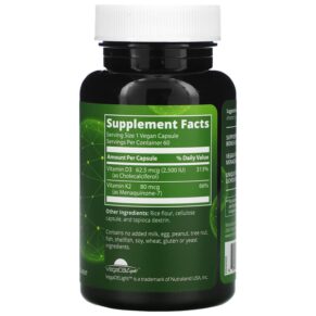 MRM Nutrition Vegan Vitamin D3 & K2 60 Vegan Capsules 609492231079