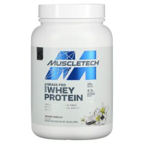 MuscleTech Grass-Fed 100% Whey Protein Deluxe Vanilla 1.8 lbs (816 g) 631656715972