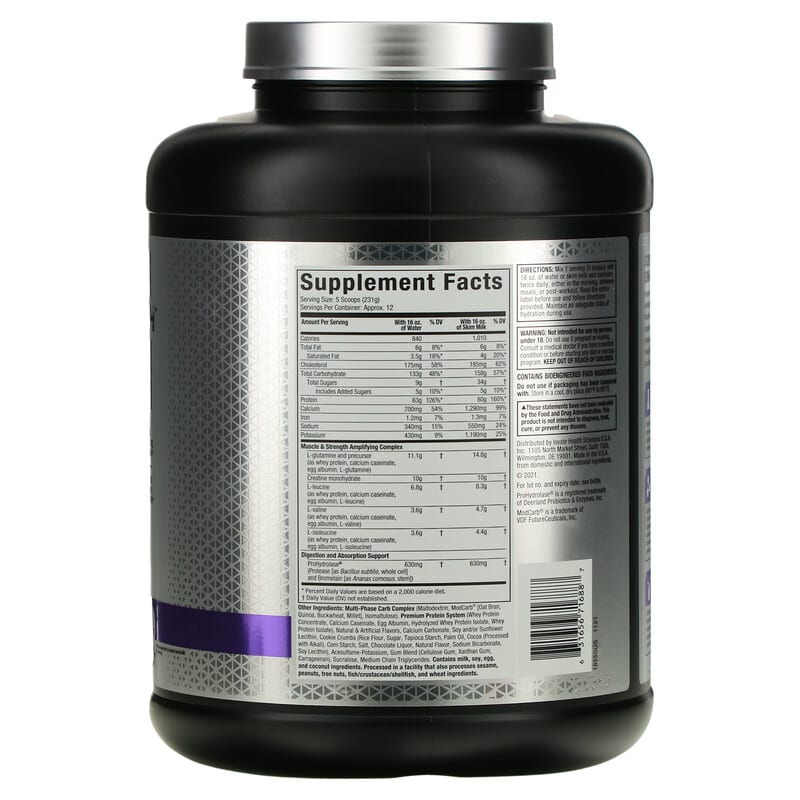 MuscleTech Mass Tech Elite Cookies & Cream 6 lbs (2.72 kg) 8 Thành phần vi chất MuscleTech Mass Tech Elite Cookies & Cream 6 lbs (2.72 kg) 631656716887