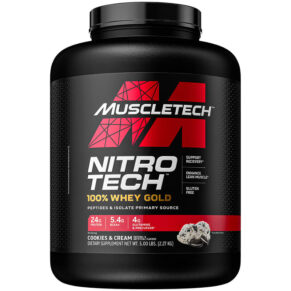 MuscleTech Nitro Tech 100% Whey Gold Cookies & Cream 5 lbs (2.27 kg) 631656710489
