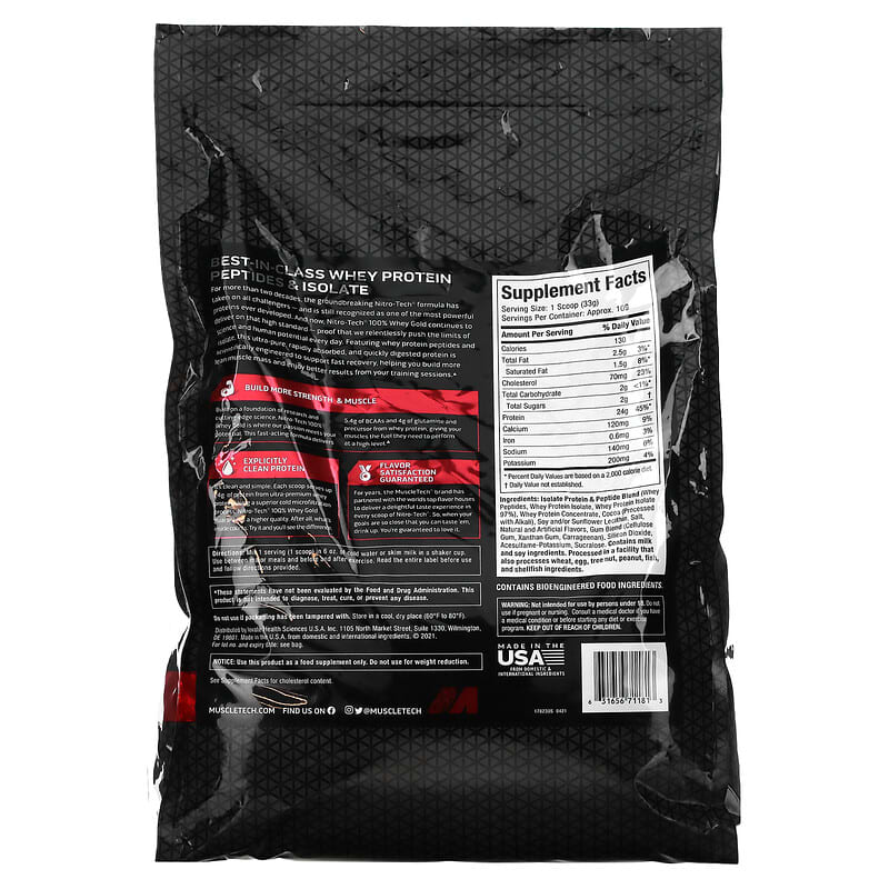 MuscleTech Nitro Tech 100% Whey Gold Double Rich Chocolate 8 lbs (3.63 kg) 8 Thành phần vi chất MuscleTech Nitro Tech 100% Whey Gold Double Rich Chocolate 8 lbs (3.63 kg) 631656711813