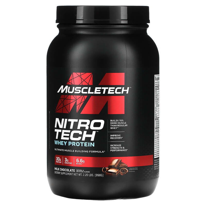 MuscleTech Nitro Tech Whey Protein Milk Chocolate 2.20 lbs (998 g) 1 MuscleTech Nitro Tech Whey Protein Milk Chocolate 2.20 lbs (998 g) 631656703245